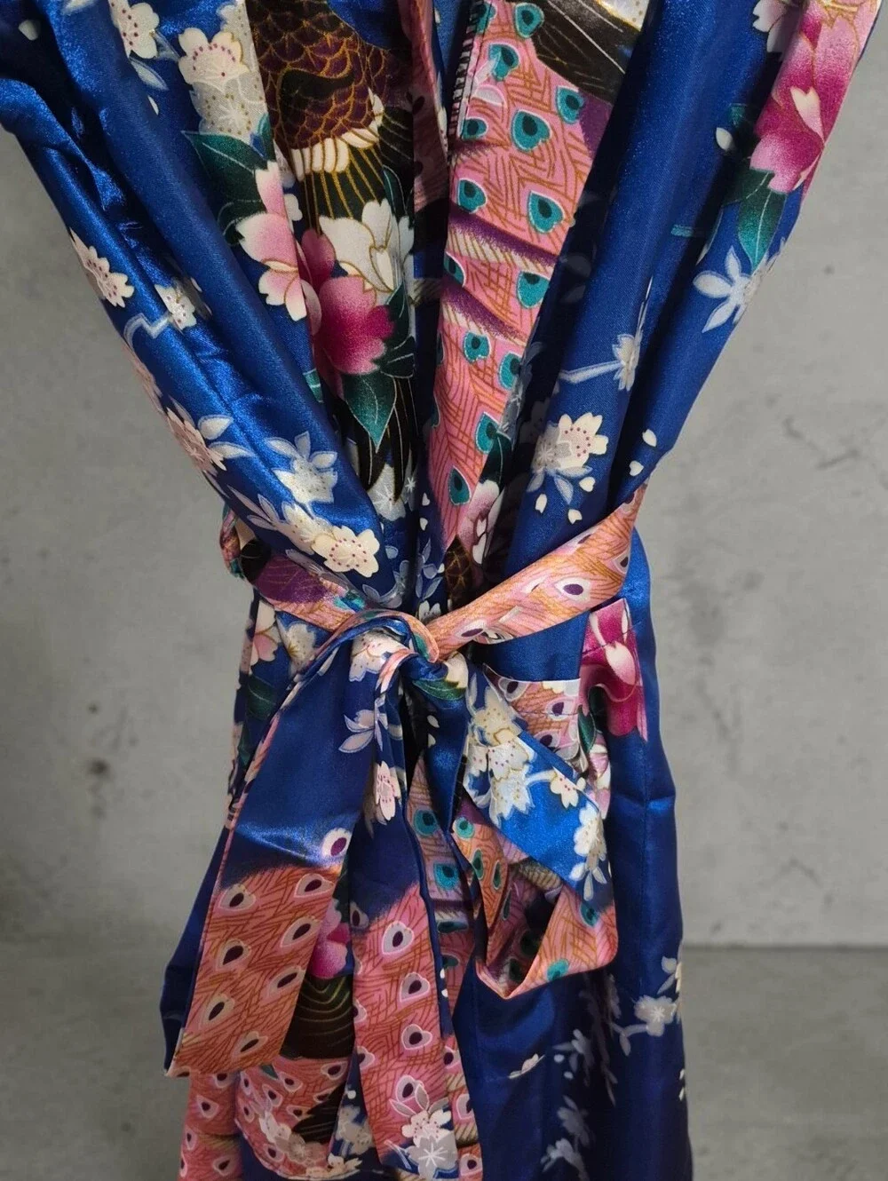 Satin Kimono Robe with Pockets One Size